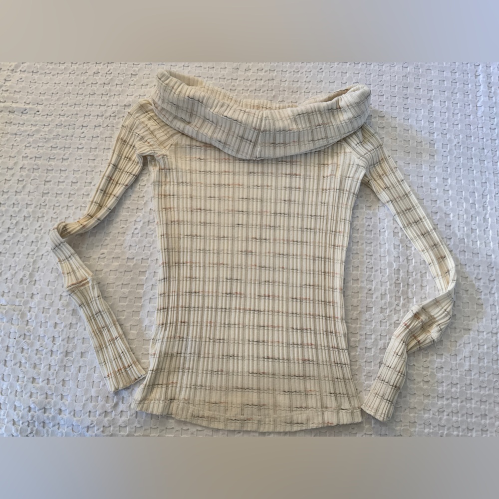 Free People We The Free Snowbunny Off The Shoulder Top Metallic Stripe Womens L - Picture 6 of 6